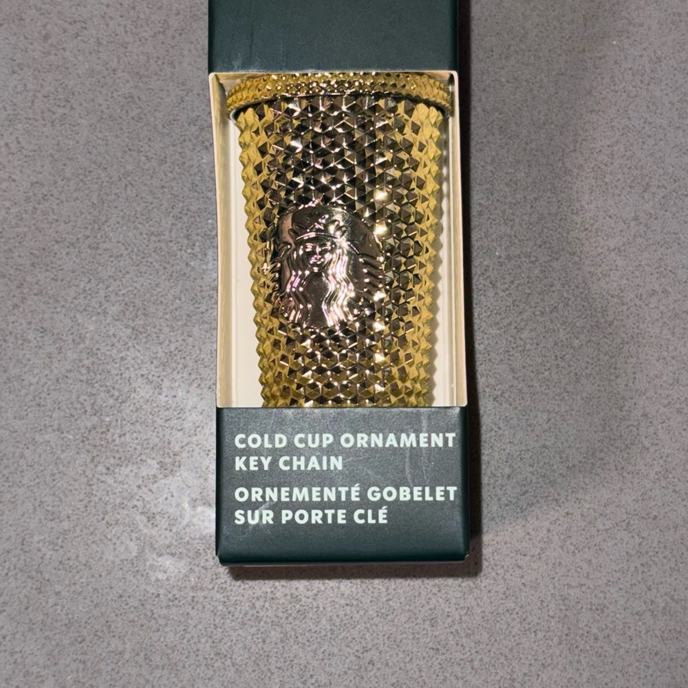 Starbucks Shimmering Gold Cup Key Chain